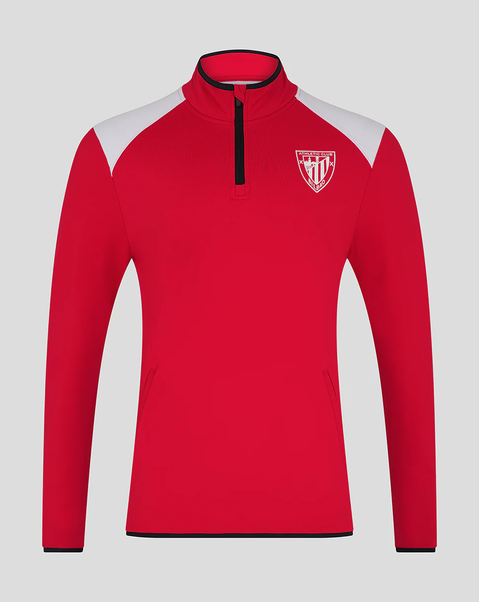 Athletic Club Bilbao 1/4 Zip Mid Layer Top Rojo/Blanco Hombre