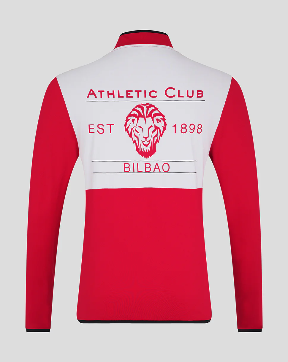 Athletic Club Bilbao 1/4 Zip Mid Layer Top Rojo/Blanco Hombre - Image 2