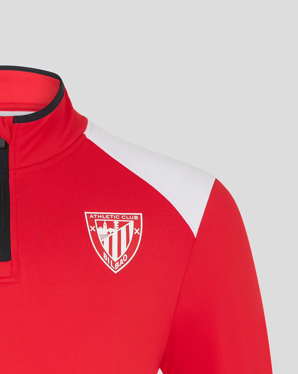 Athletic Club Bilbao 1/4 Zip Mid Layer Top Rojo/Blanco Hombre - Image 3