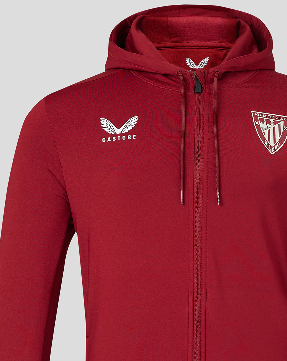 Athletic Club Bilbao Lifestyle Tech Fleece Full Zip Jacket Hombre Rojo - Image 4