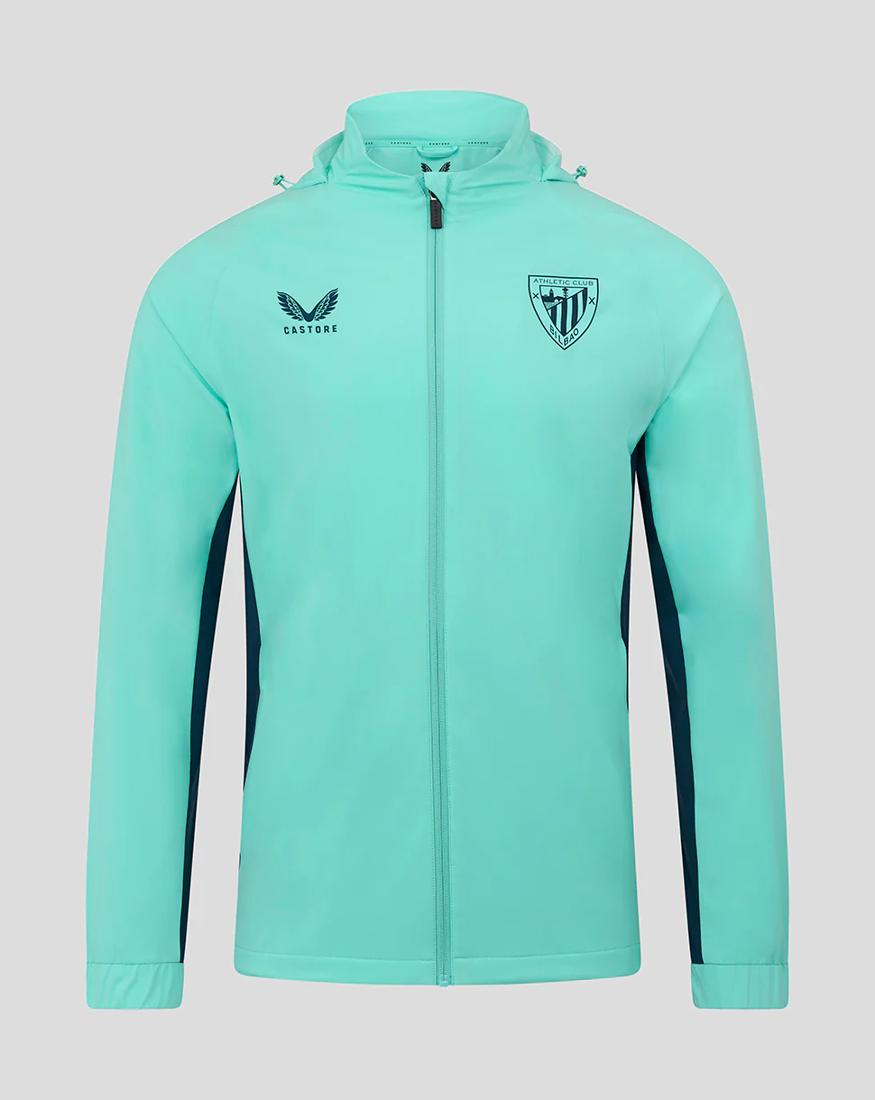 ATHLETIC CLUB PERFORMANCE PACKABLE HOOD SHOWER JACKET ARUBA BLUE