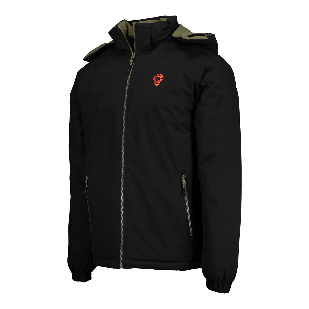 Chaqueta con forro reversible Negro/Verde oliva
